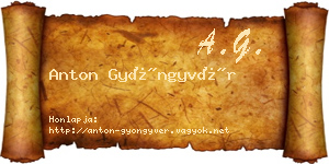 Anton Gyöngyvér névjegykártya